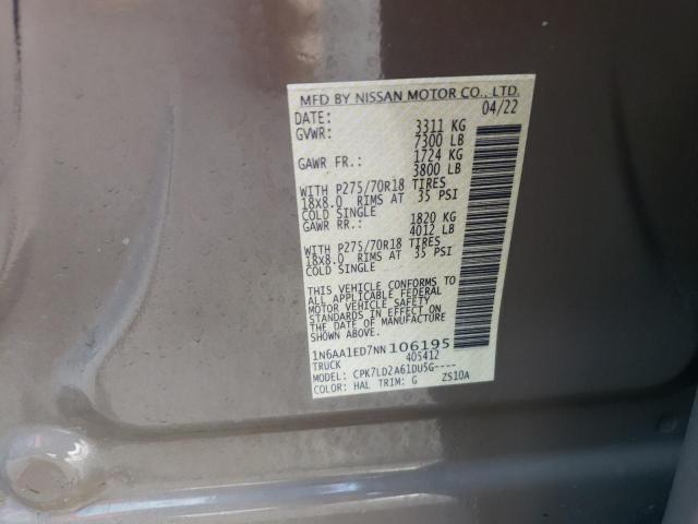 2022 NISSAN TITAN PRO4 1N6AA1ED7NN106195