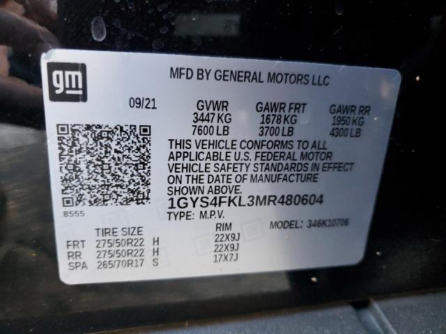 2021 CADILLAC ESCALADE S - 1GYS4FKL3MR480604