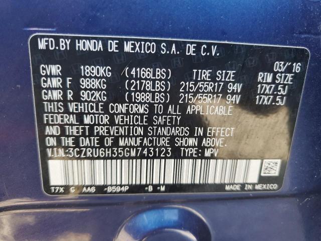 2016 HONDA HR-V LX - 3CZRU6H35GM743123