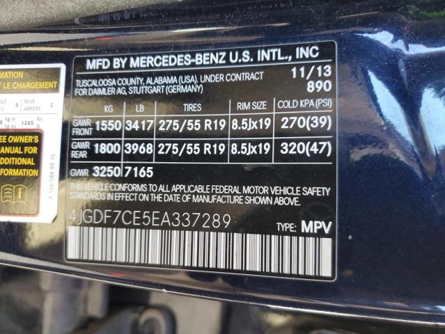 VIN 4JGDF7CE5EA337289 2014 Mercedes-Benz GL-Class, ... no.13