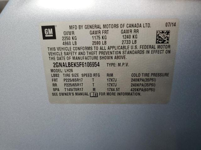 2015 CHEVROLET EQUINOX 2L 2GNALBEK5F6106954