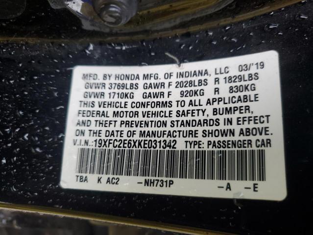 2019 HONDA CIVIC LX - 19XFC2E6XKE031342