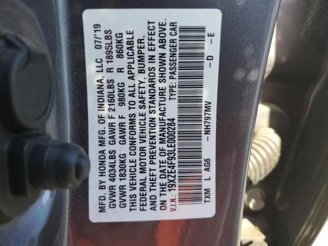 2020 HONDA INSIGHT TO 19XZE4F93LE000284