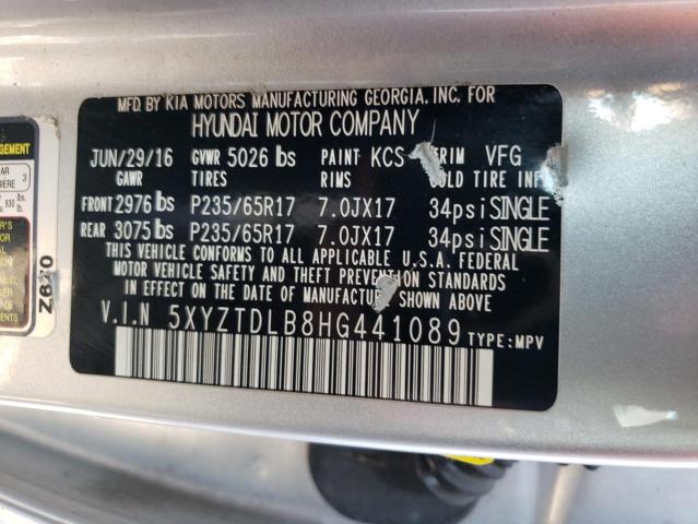 2017 HYUNDAI SANTA FE S - 5XYZTDLB8HG441089