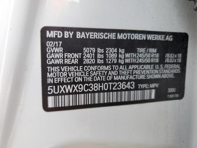 VIN 5UXWX9C38H0T23643 2017 BMW X3, Xdrive28I no.13