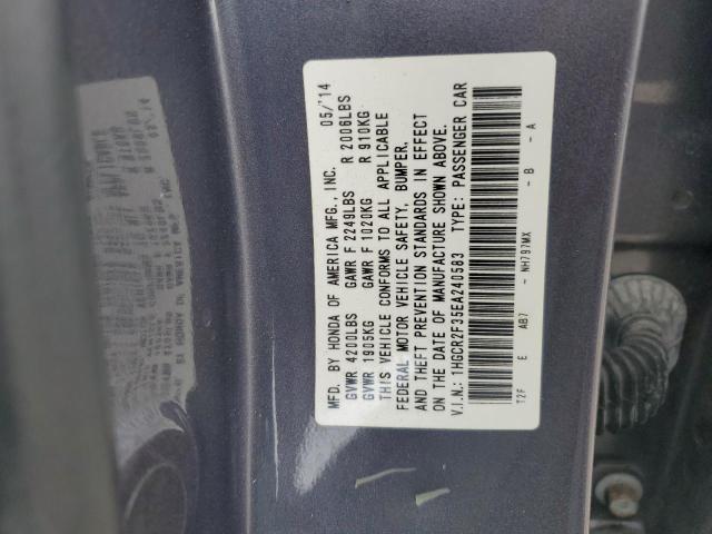 VIN 1HGCR2F35EA240583 2014 Honda Accord, LX no.13