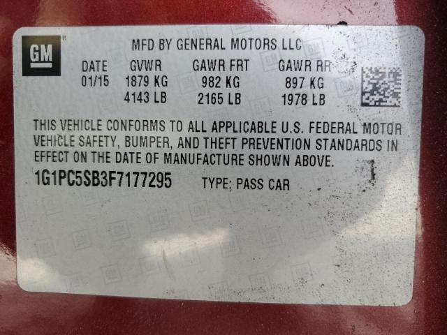 2015 CHEVROLET CRUZE LT - 1G1PC5SB3F7177295