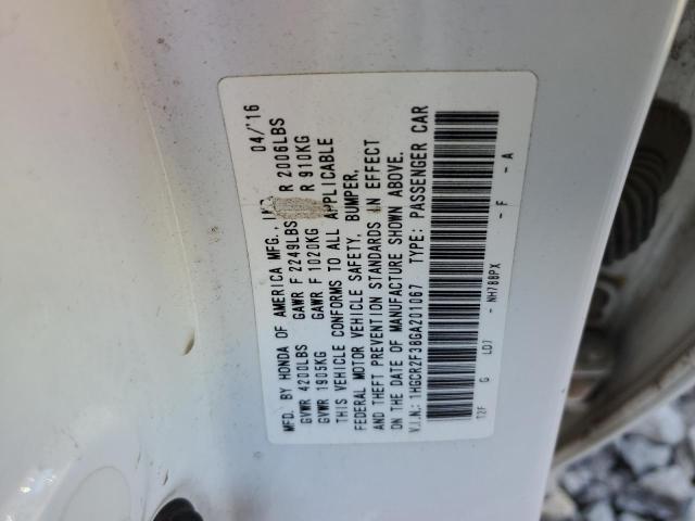 VIN 1HGCR2F38GA201067 2016 Honda Accord, LX no.13