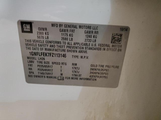 2015 CHEVROLET EQUINOX LT - 1GNFLFEK7FZ113146