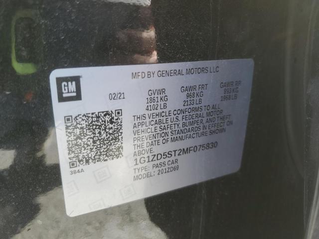 2021 CHEVROLET MALIBU LT - 1G1ZD5ST2MF075830