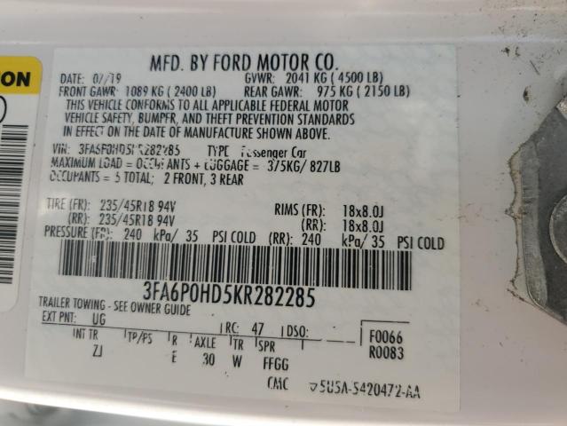 VIN 3FA6P0HD5KR282285 2019 Ford Fusion, SE no.13