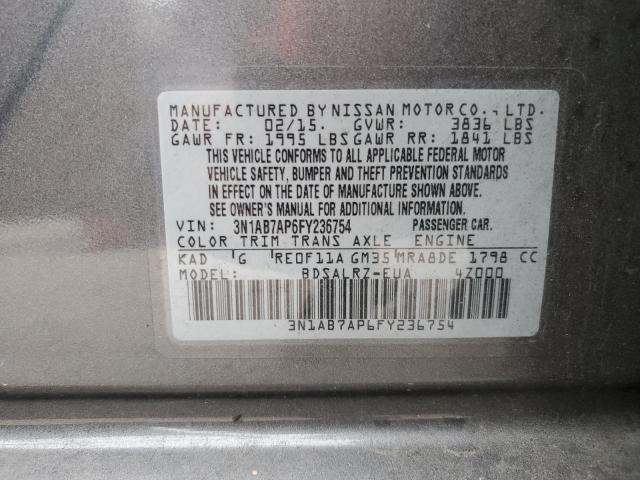 VIN 3N1AB7AP6FY236754 2015 Nissan Sentra, S no.13