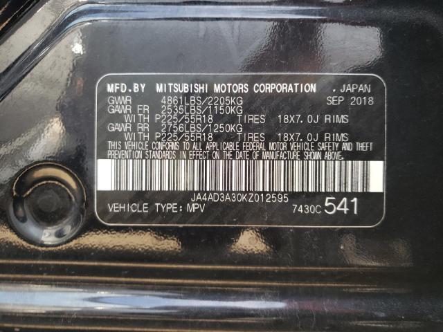 2019 MITSUBISHI OUTLANDER - JA4AD3A30KZ012595
