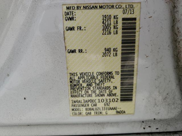 VIN 1N4AL3AP0EC103102 2014 Nissan Altima, 2.5 no.13