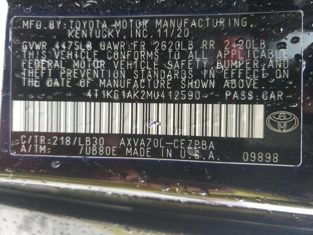 2021 TOYOTA CAMRY XSE - 4T1K61AK2MU412590