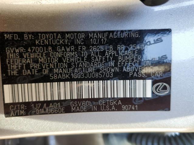 2018 LEXUS ES 350 - 58ABK1GG3JU085703