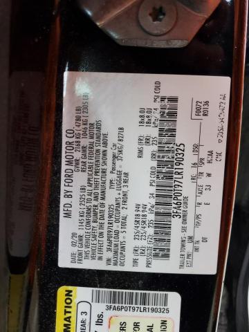 2020 FORD FUSION SE - 3FA6P0T97LR190325