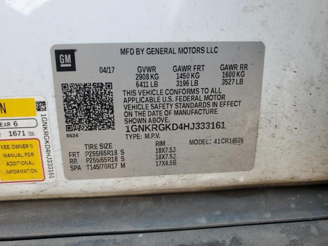 2017 CHEVROLET TRAVERSE L - 1GNKRGKD4HJ333161