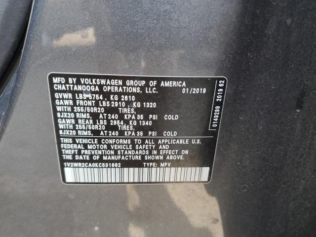 2019 VOLKSWAGEN ATLAS SE - 1V2WR2CA0KC531862