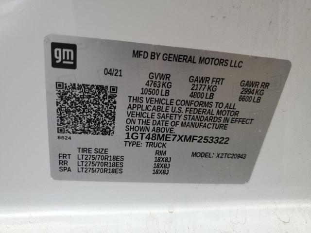 2021 GMC SIERRA C25 1GT48ME7XMF253322