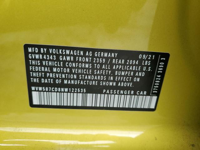 2022 VOLKSWAGEN GTI AUTOBA WVW587CD8NW122535