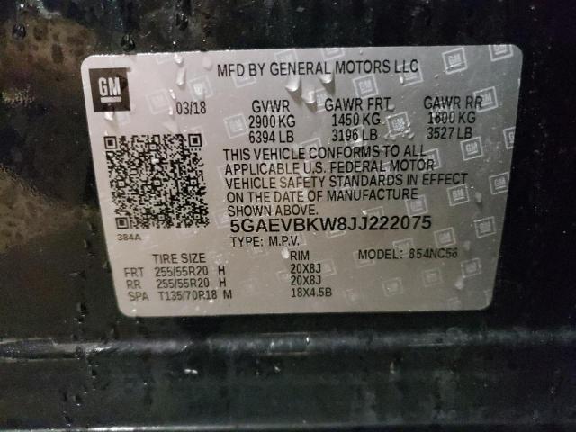 2018 BUICK ENCLAVE PR - 5GAEVBKW8JJ222075