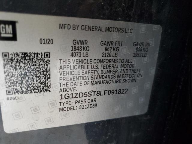 2020 CHEVROLET MALIBU LT - 1G1ZD5ST8LF091822