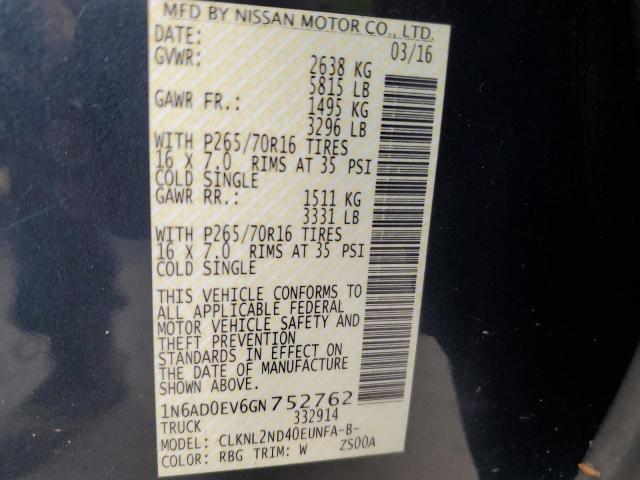 2016 NISSAN FRONTIER S - 1N6AD0EV6GN752762