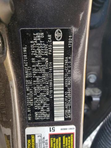 VIN 4T1B11HK6JU014914 2018 Toyota Camry, L no.13