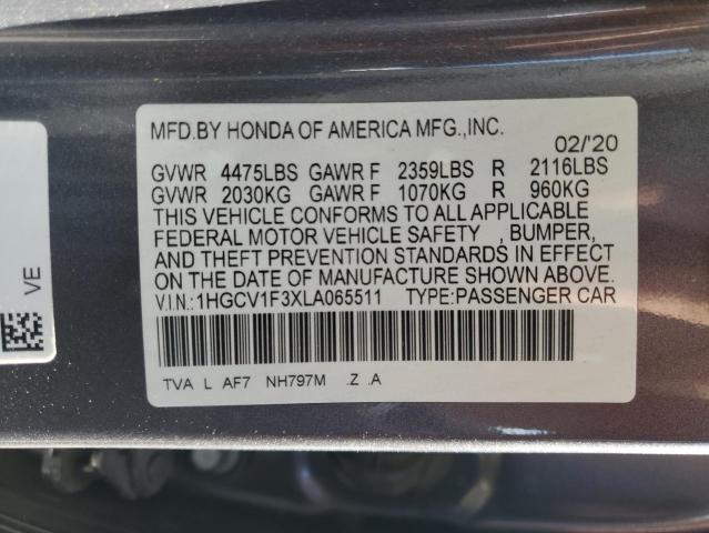 VIN 1HGCV1F3XLA065511 2020 HONDA ACCORD no.13