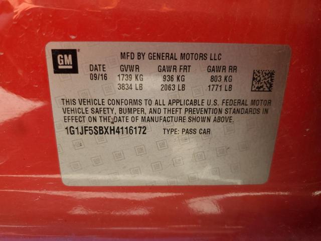 2017 CHEVROLET SONIC PREM - 1G1JF5SBXH4116172