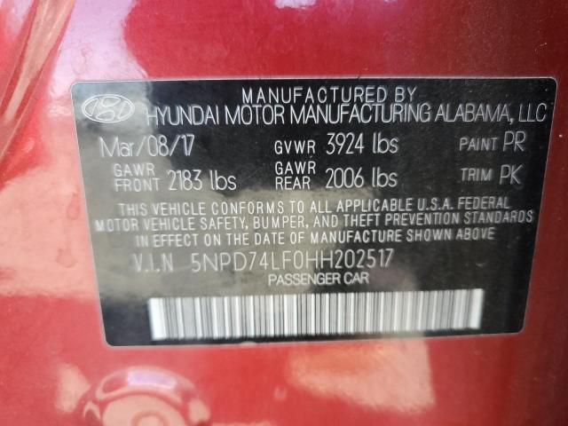 2017 HYUNDAI ELANTRA SE - 5NPD74LF0HH202517