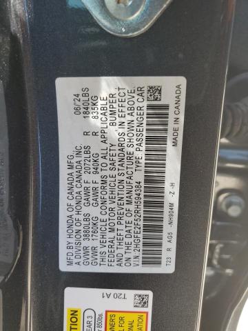 VIN 2HGFE2F52RH594384 2024 Honda Civic, Sport no.12