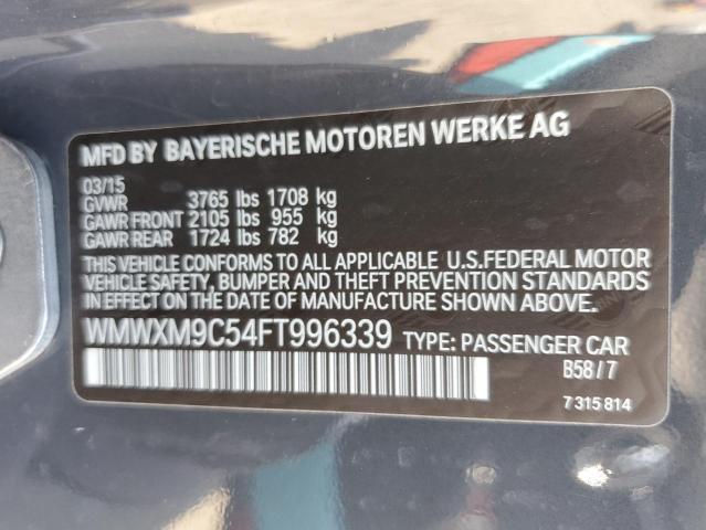 2015 MINI COOPER JOH WMWXM9C54FT996339