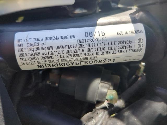 2015 YAMAHA YZFR3 MH3RH06Y5FK008221