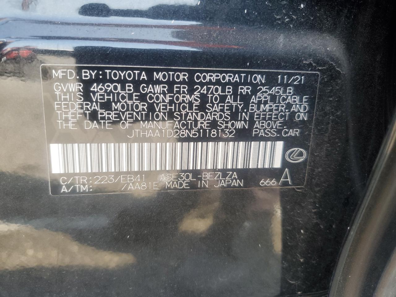 Lot #3029592074 2022 LEXUS IS 300