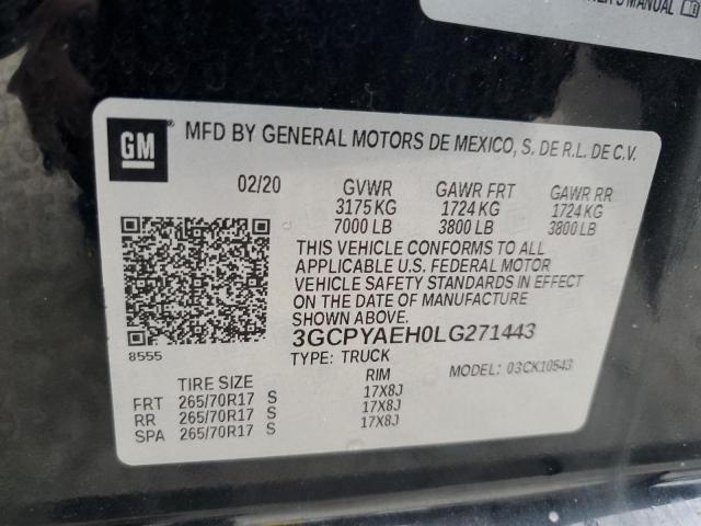 2020 CHEVROLET SILVERADO - 3GCPYAEH0LG271443