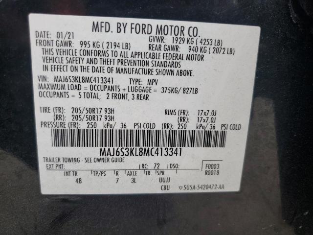 2021 FORD ECOSPORT T - MAJ6S3KL8MC413341