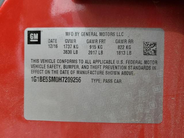 2017 CHEVROLET CRUZE LT - 1G1BE5SM0H7209256
