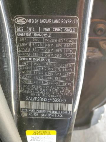 VIN SALVP2BGXEH892069 2014 Land Rover Range Rover, ... no.13