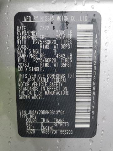 2022 NISSAN ARMADA SL - JN8AY2BB8N9813794