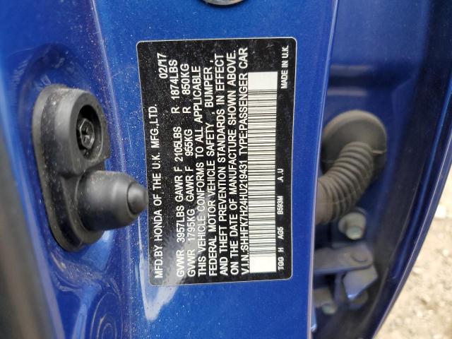 2017 HONDA CIVIC LX - SHHFK7H24HU219431