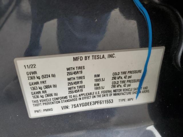 2023 TESLA MODEL Y - 7SAYGDEE3PF611553