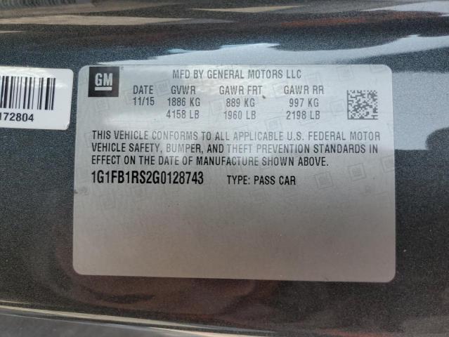 2016 CHEVROLET CAMARO LT - 1G1FB1RS2G0128743