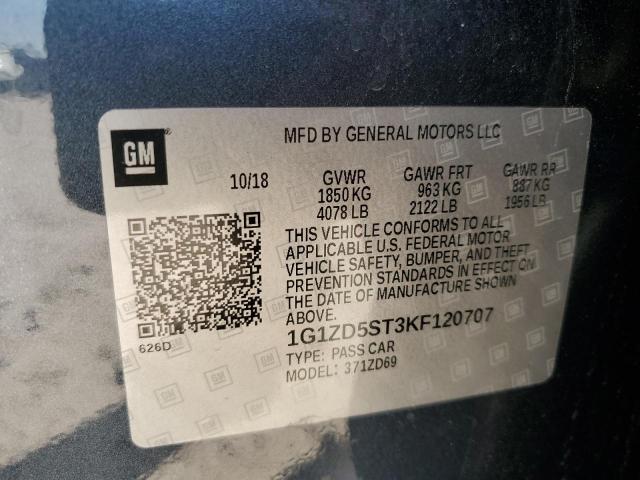 2019 CHEVROLET MALIBU LT - 1G1ZD5ST3KF120707