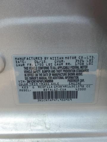 2015 NISSAN VERSA S - 3N1CN7AP4FL950959