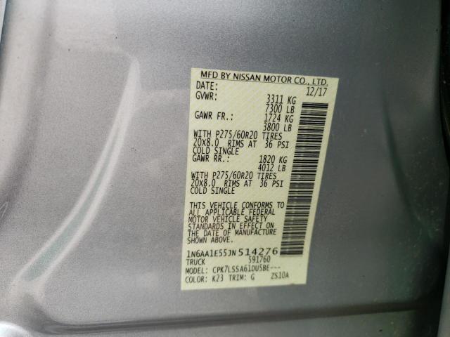2018 NISSAN TITAN SV - 1N6AA1E55JN514276