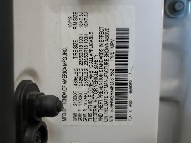 2019 HONDA CR-V EXL - 5J6RW2H84KL031582
