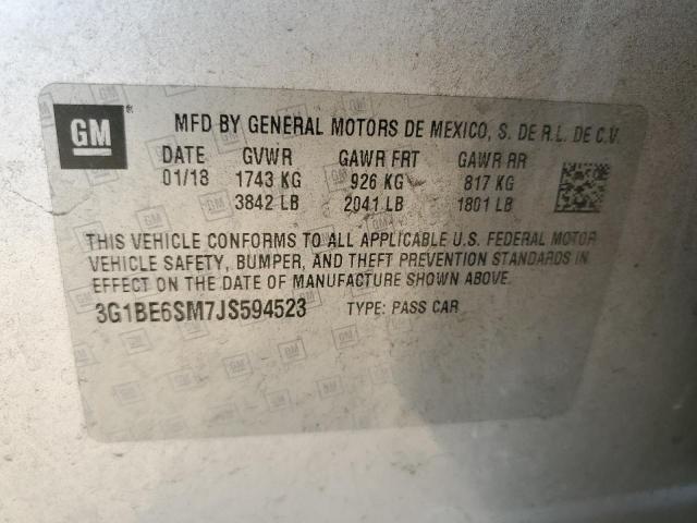 2018 CHEVROLET CRUZE LT - 3G1BE6SM7JS594523