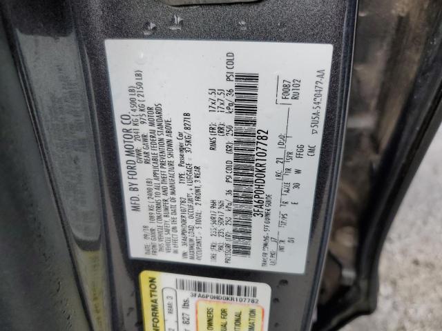 2019 FORD FUSION SE - 3FA6P0HD0KR107782